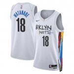Maillot NBA Brooklyn Nets Yuta Watanabe 18 Nike 2022-23 City Edition Blanc Swingman - Homme